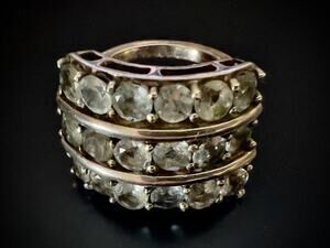 Massive Ice Blue Topaz Sterling Ring  sz 8